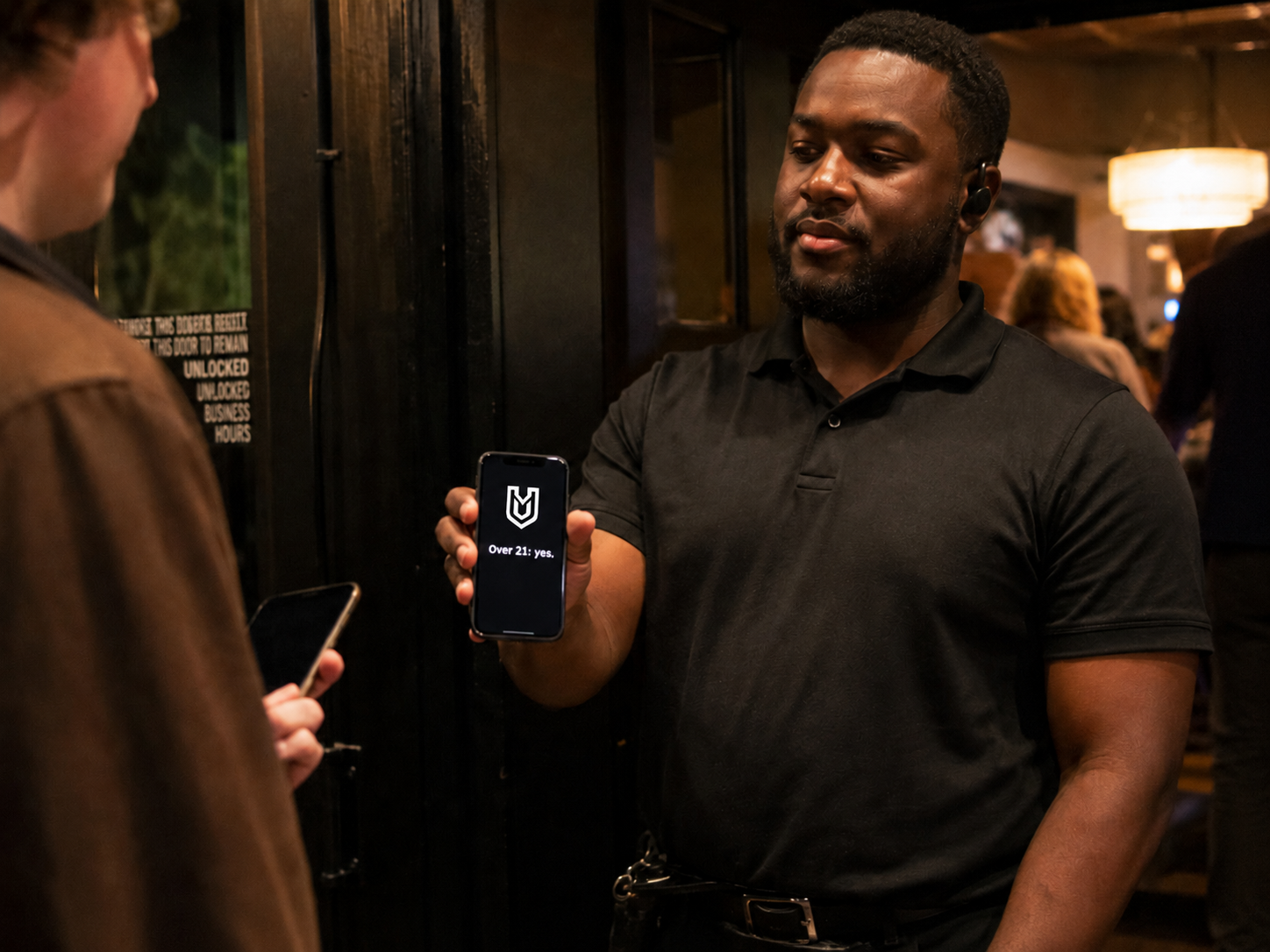 A bouncer reading exactly the answer to one question. Nothing else.